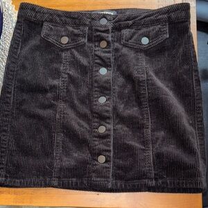 Blue Spice Black Corduroy Mini Skirt